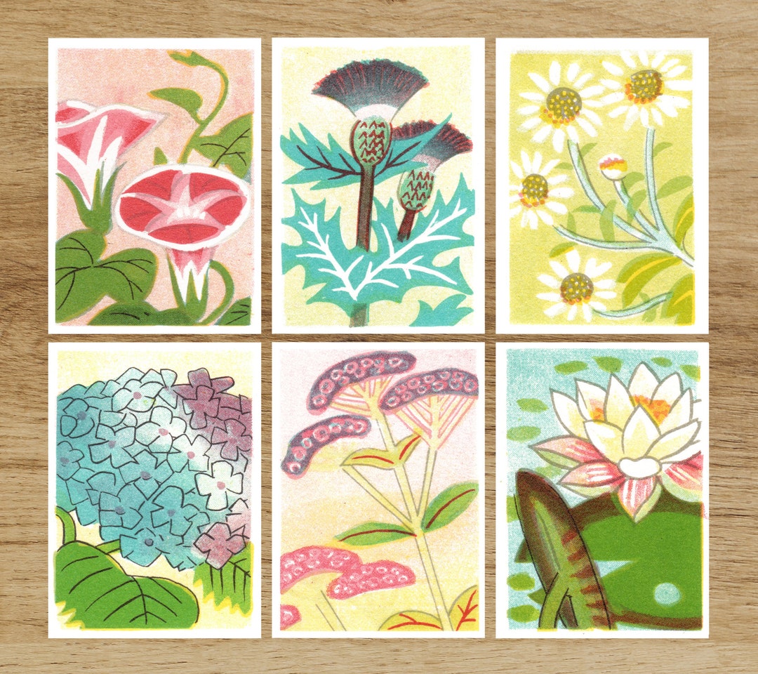 Vintage Floral Postcard Set: Botanical Postcards Set of 6 - Etsy