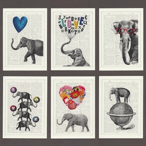 Cartes drôles - cartes de remerciement - cartes postales éléphant - cartes postales animaux - cartes de voeux - PSC003