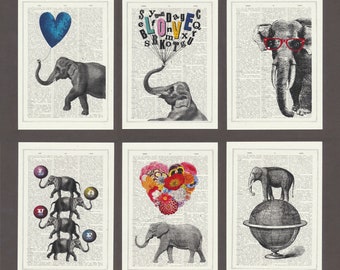 Funny Cards - Thank you Cards -  Elephant Postcards  - Animal Postcards -  Greeting Cards - PSC003