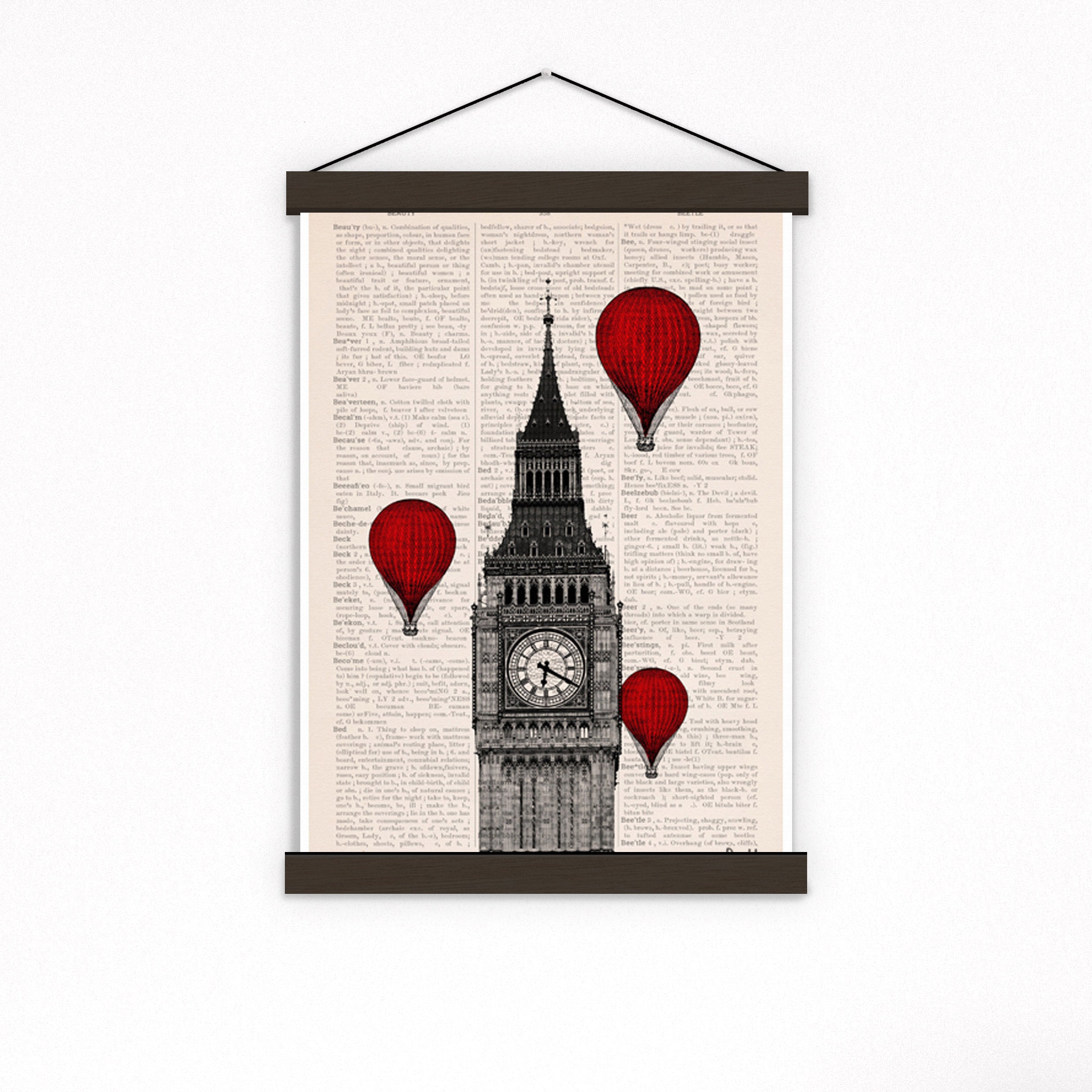 Big Ben and a Ballon Ride Poster London Art Wall Art Wall | Etsy UK