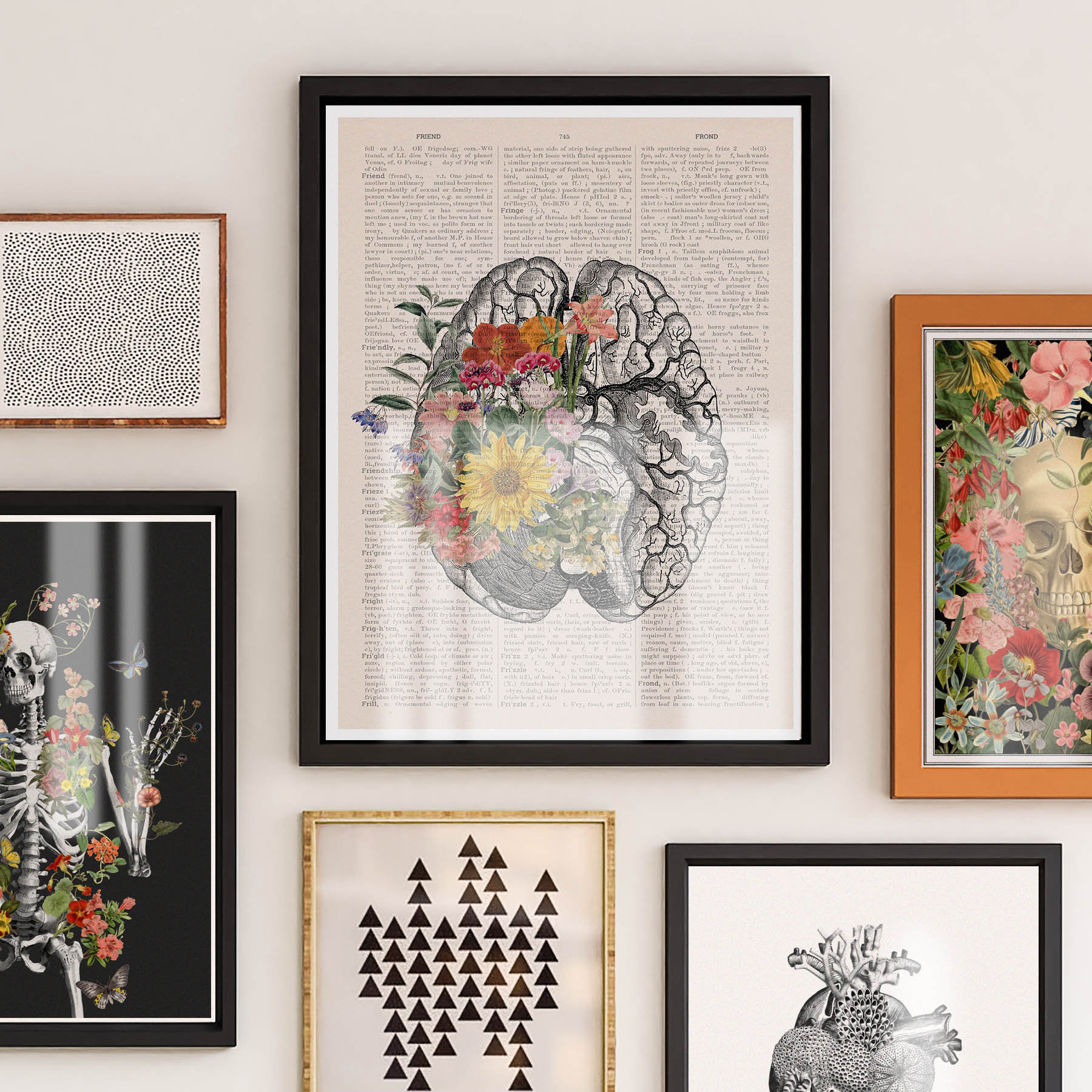 Mental Health Art Print | Office Wall Decor | Anatomy Wall Art | Brain ...