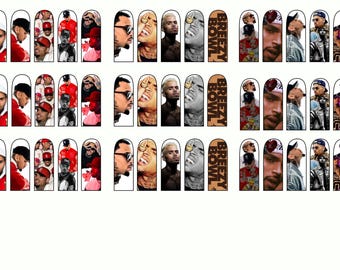 Chris Brown Nail Decals, Waterslide Nail Art