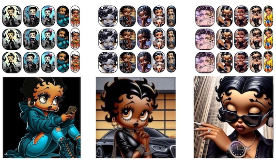 Betty Boop Fingernail and Toe nail Decals Water Slide Decals