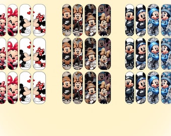 Mickey and Minnie Mouse Nail Decals Waterslide