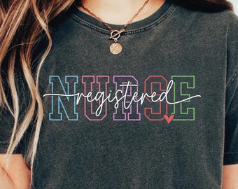 Retro Registered Nurse Shirt: Comfort Colors RN Tee