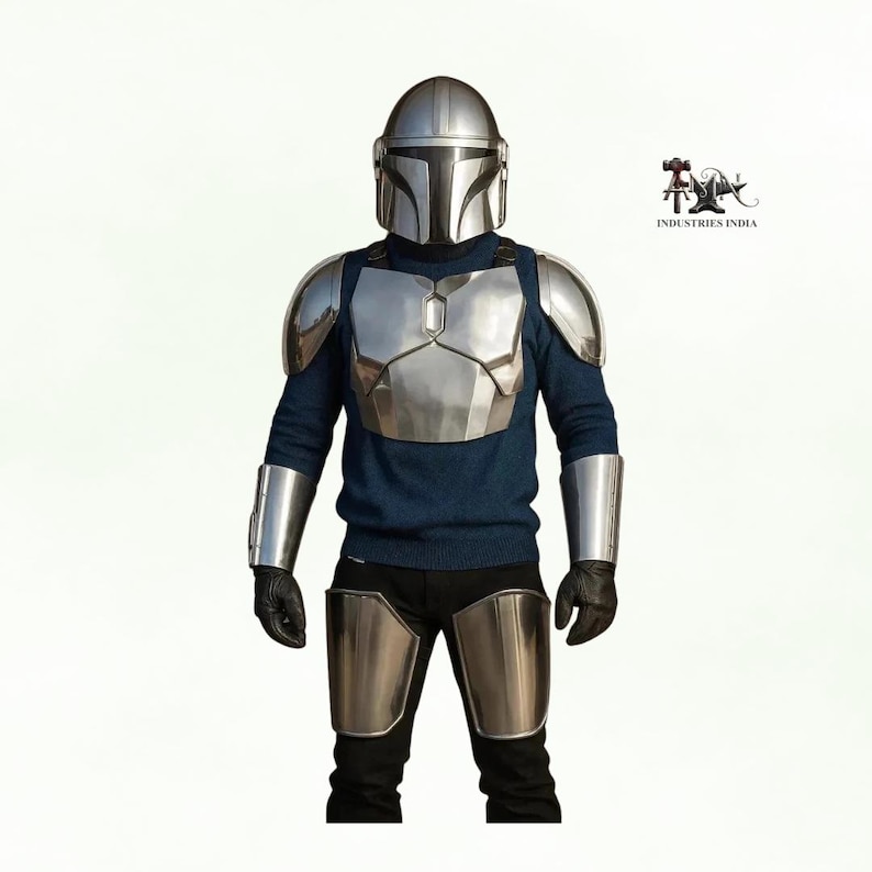 Mandalorian Costume New Beskar Armor Mando Fighting Suit | Full Body Wearable Steel Sci-Fi Prop Replica | Premium LARP Cosplay Outfit image 1