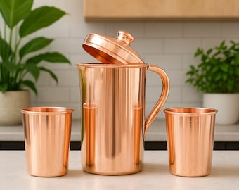 Handmade Pure Copper Water Jug, Ayurveda Health Benefits