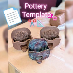 Szablon do druku – Brak fizycznego elementu Szablon do ceramiki z uchwytem na gąbkę do szorowania – Pobieranie cyfrowe – Wzór z gliny DIY – Przyjazny dla początkujących