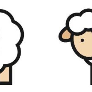 Puede incluir: Dos ilustraciones de ovejas de dibujos animados. Una oveja tiene la fracción 2/4, y la otra 1/2. Las ovejas son blancas con contornos negros, caras color canela y ojos negros. La imagen está sobre un fondo blanco.