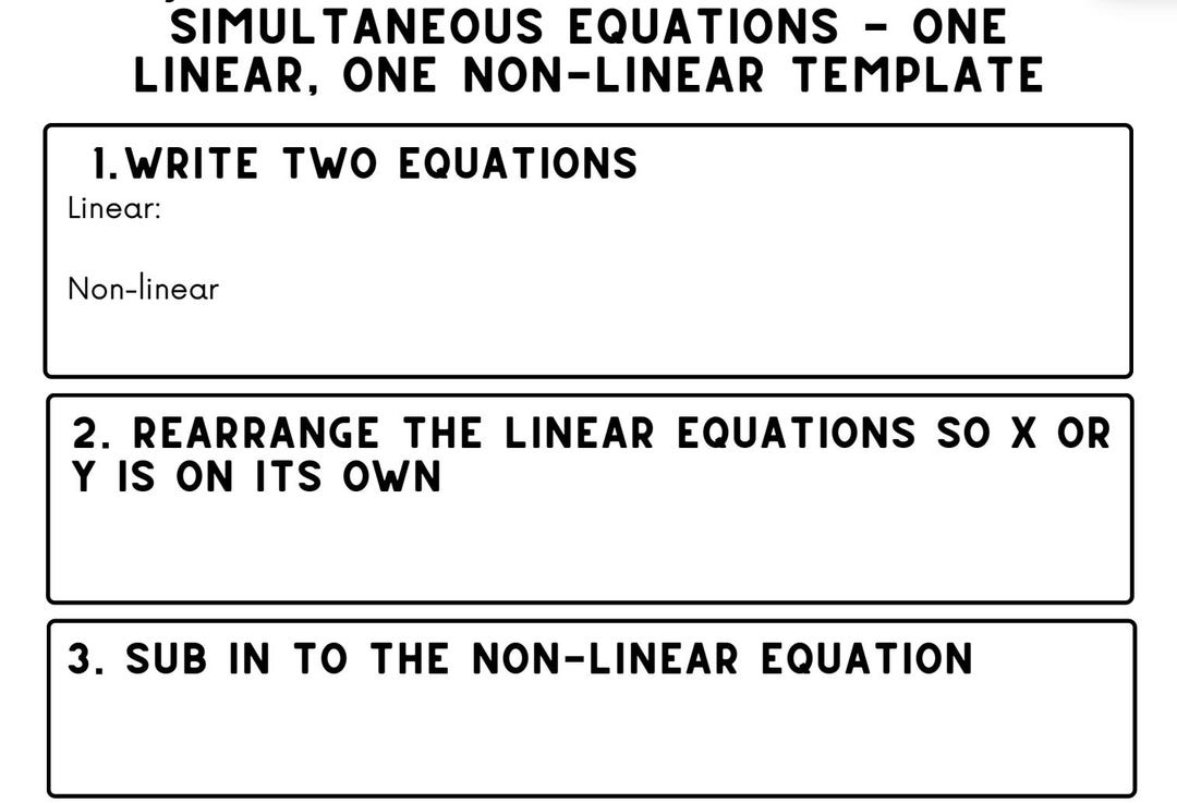 Simultaneous Requirements Note Simultaneous Equations Guided Notes - Etsy