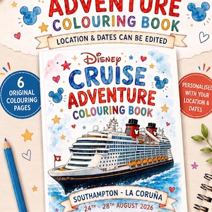 Cruise Adventure Colouring Book | Personalised Cruise Keepsake | A5 Handmade Activity Book | Fish Extender Gift | Pixie Dust Gift