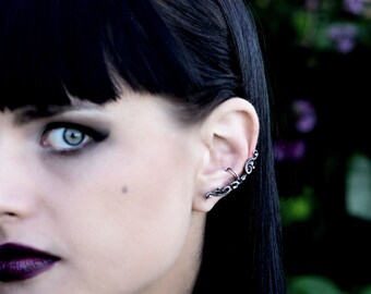 Ear Cuff Sterling Zilver - Kraakbeen oorbel - Gotische Earcuffs - Fake Helix Piercings - 925 Sieraden - Plain Silver Collection