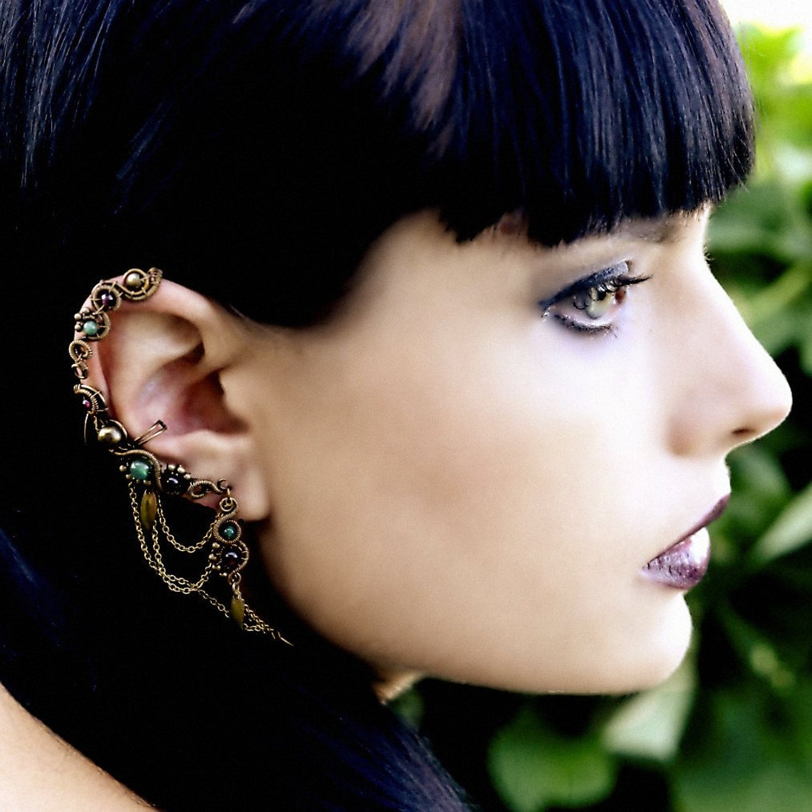 Indian Bollywood Earrings Brass Ear Cuff With And Etsy