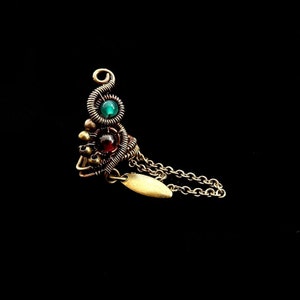 Ear Cuff Cartilage Chain Earrings Fake Piercings Bronze Gift For Her Indian Jewelry Collection image 1