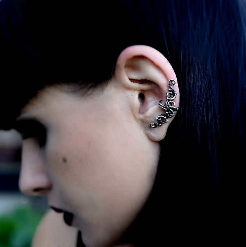 Ear Cuff No Piercing Sterling Silver Cartilage Earring Etsy