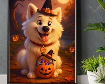 Custom Halloween Pet Portrait: Spooky Digital Art (Printable Download)