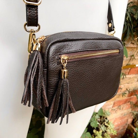 Small Crossbody Bag For Women - PU Leather Shoulder Purse With Tassel, Adjustable Strap, Crescent Shape - View #10