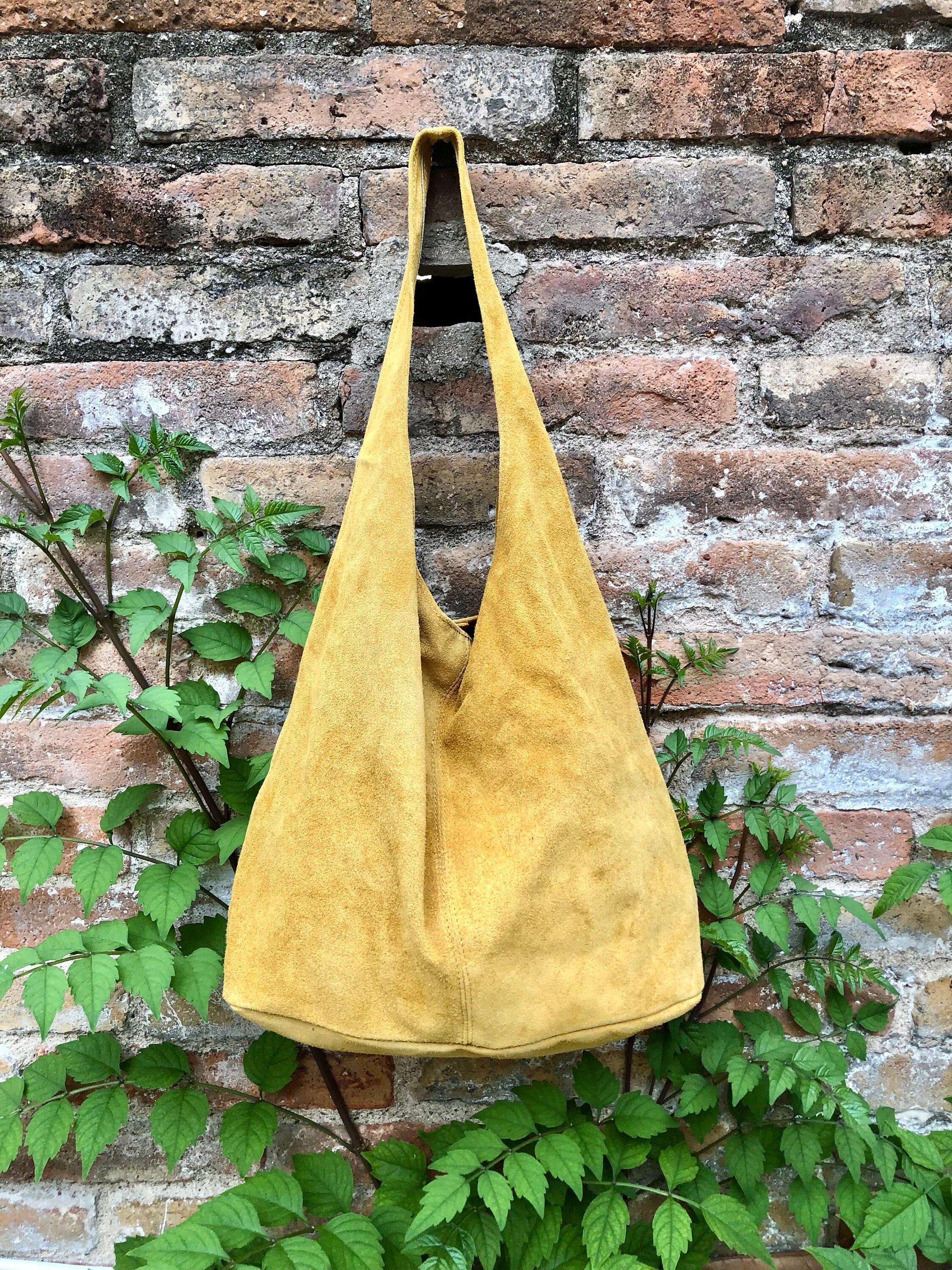 Suede yellow bag on sale