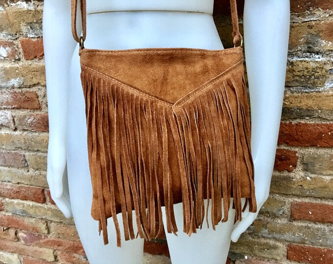 Soft Brown Fringe Crossbody Bag