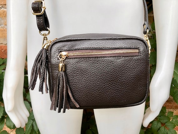 Black brown crossbody purse deals