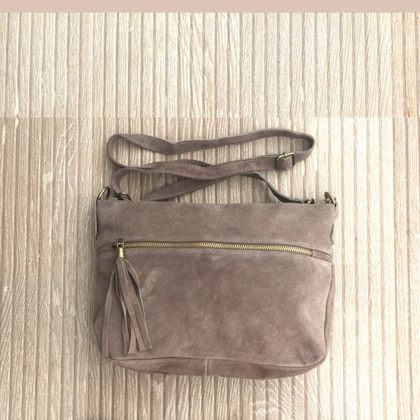 Suede Leather Bag - Etsy