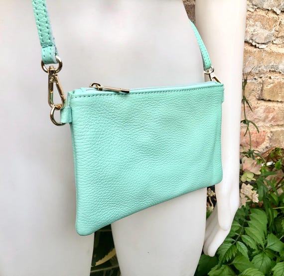 Mint Green Leather Crossbody Bag Timeless Crossbody Bag - Mint Green – Studio Flo main image 4
