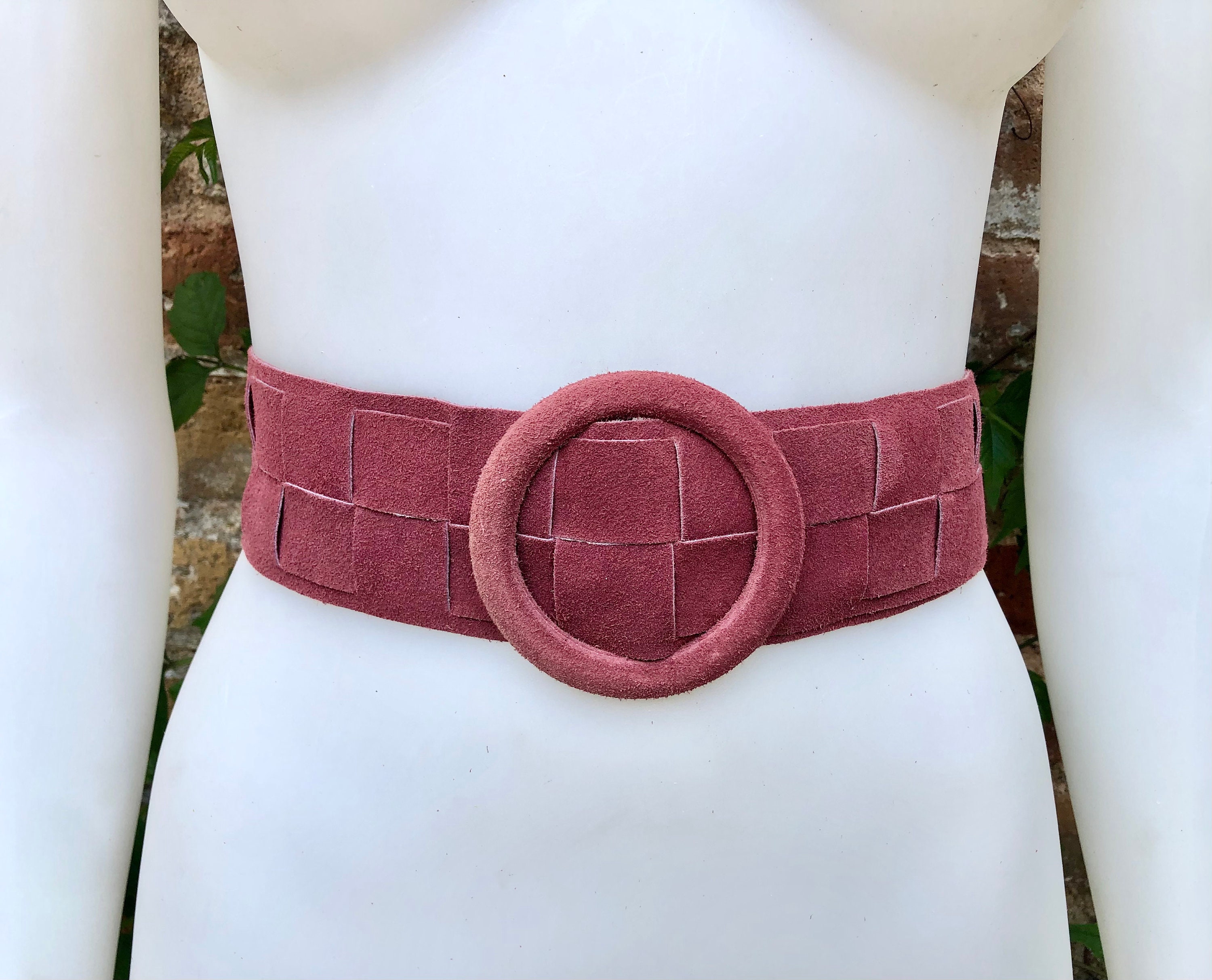 Raspberry Pink Wide Leather Belt Hippi main image 2
