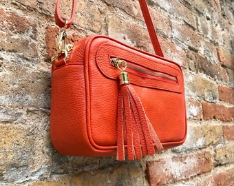 orange leather handbolsas uk