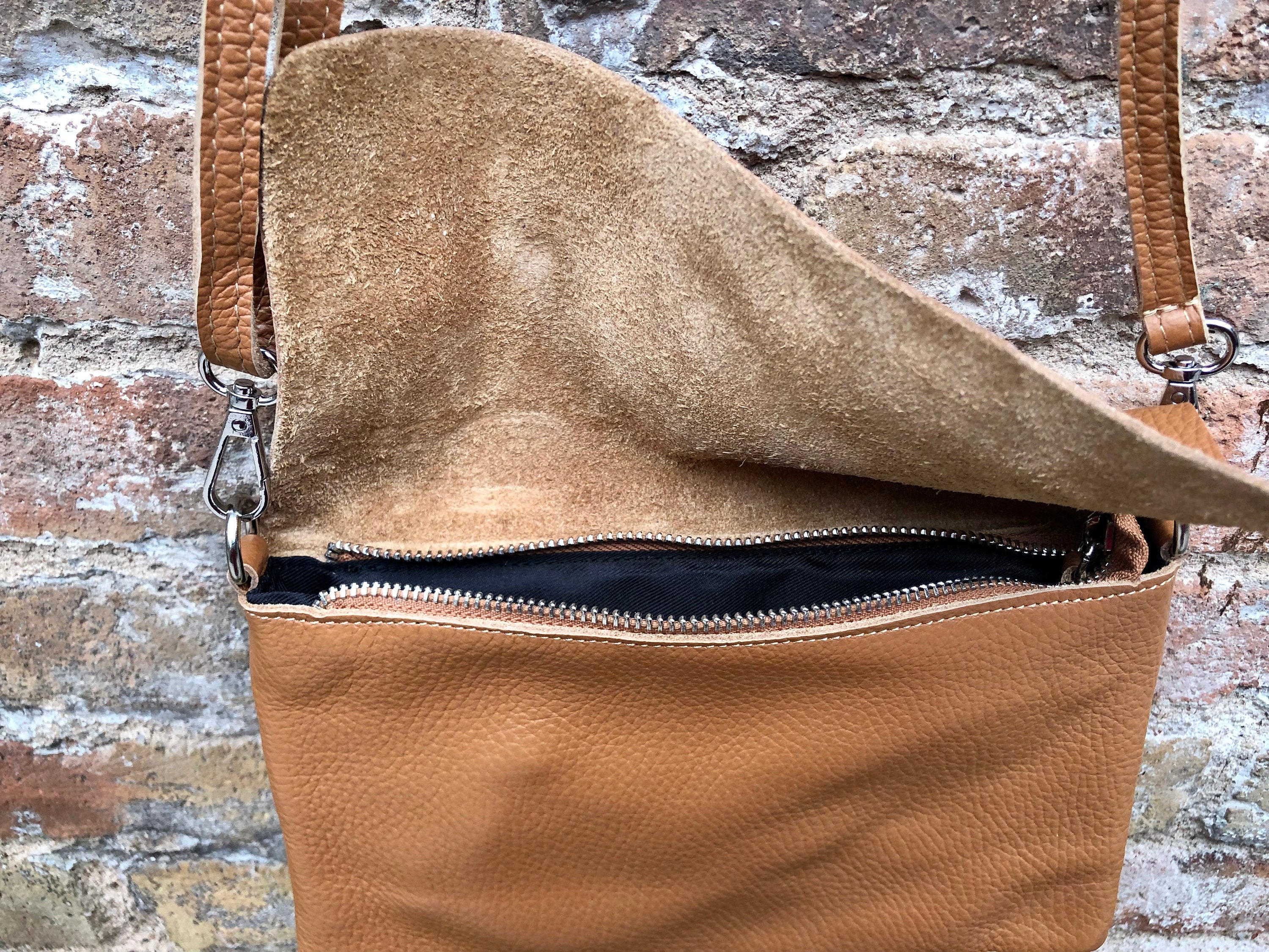 Small Leather Bag in Camel Brown. Tan Crossbody Bag Shoulder - Etsy