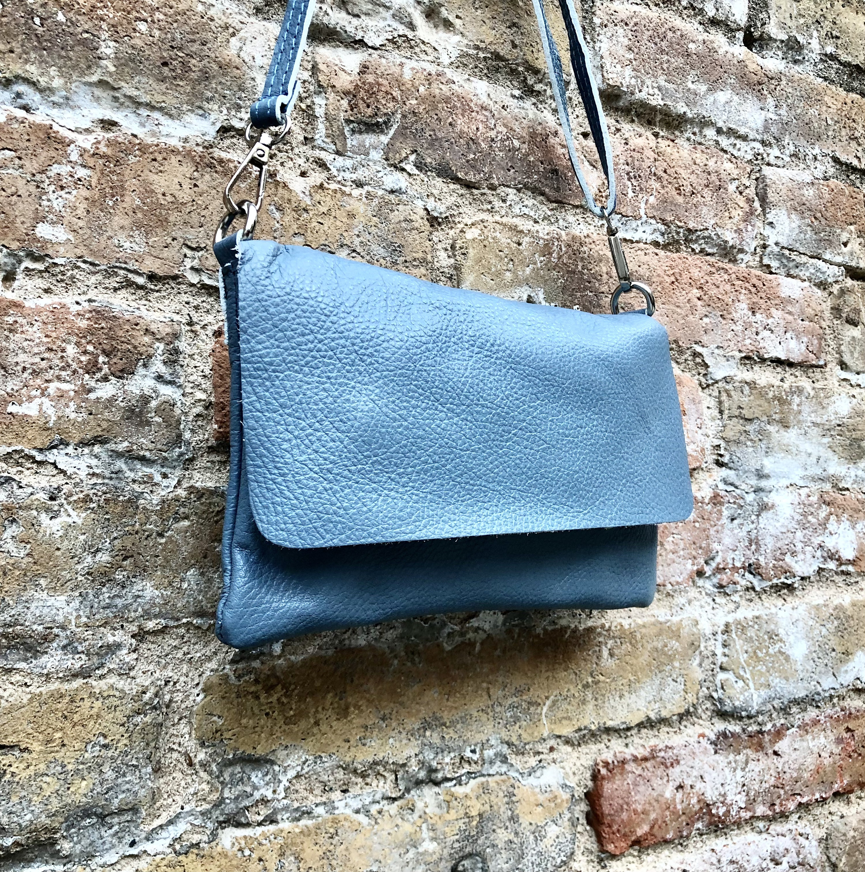 Blue Grey Purse Etsy