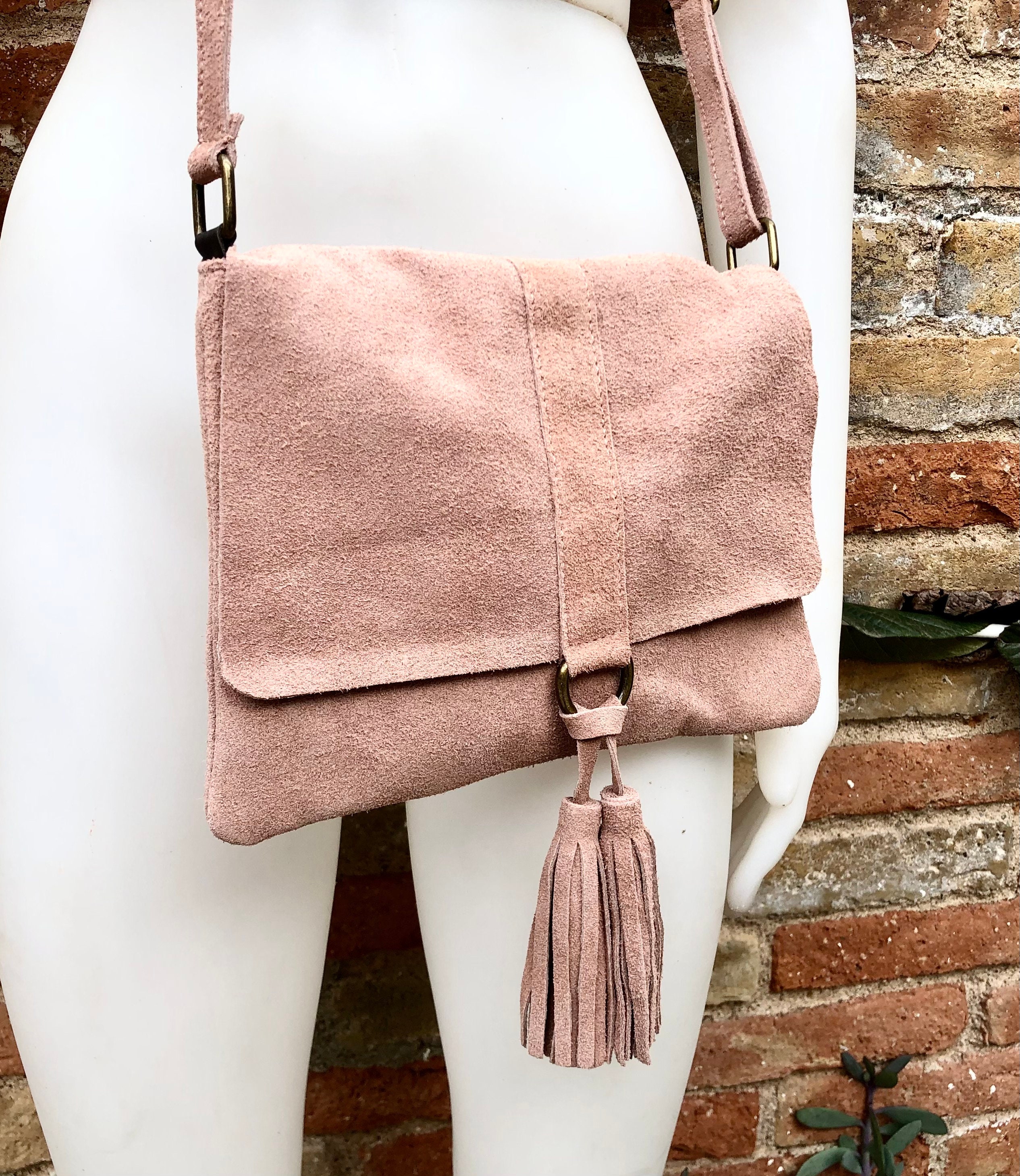 Dusty Pink Suede Bag Etsy Canada