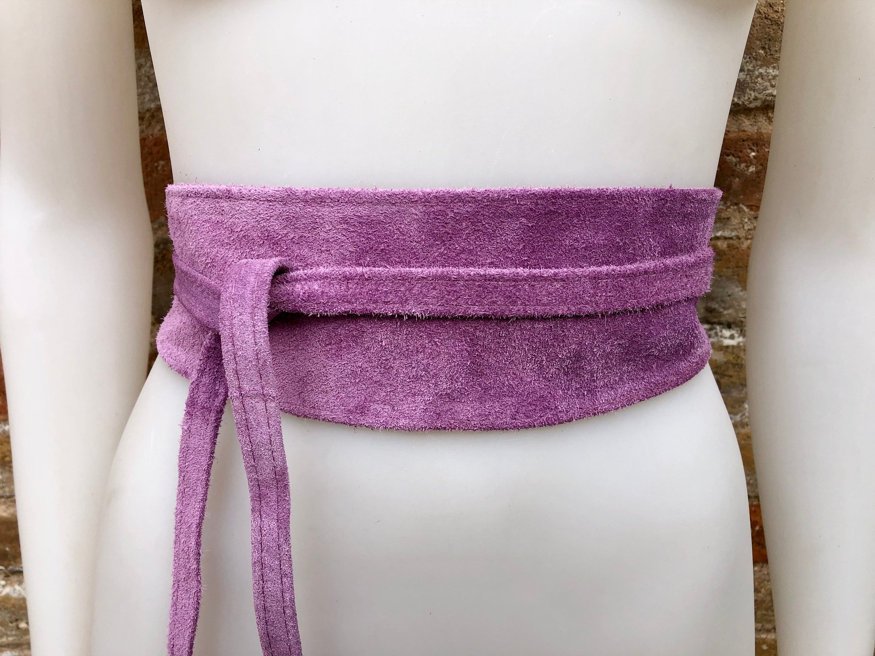 Purple Suede OBI Belt SASH in Genuine 