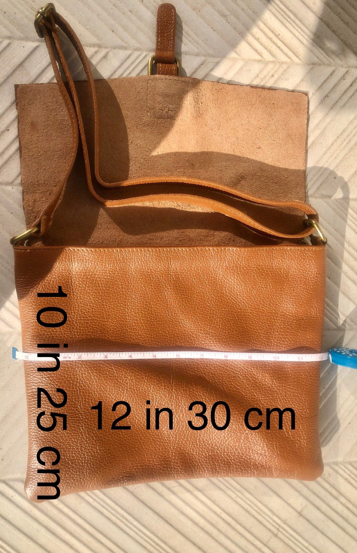 Silver Color Crossbody Leather Bag. Soft Genuine Laminated