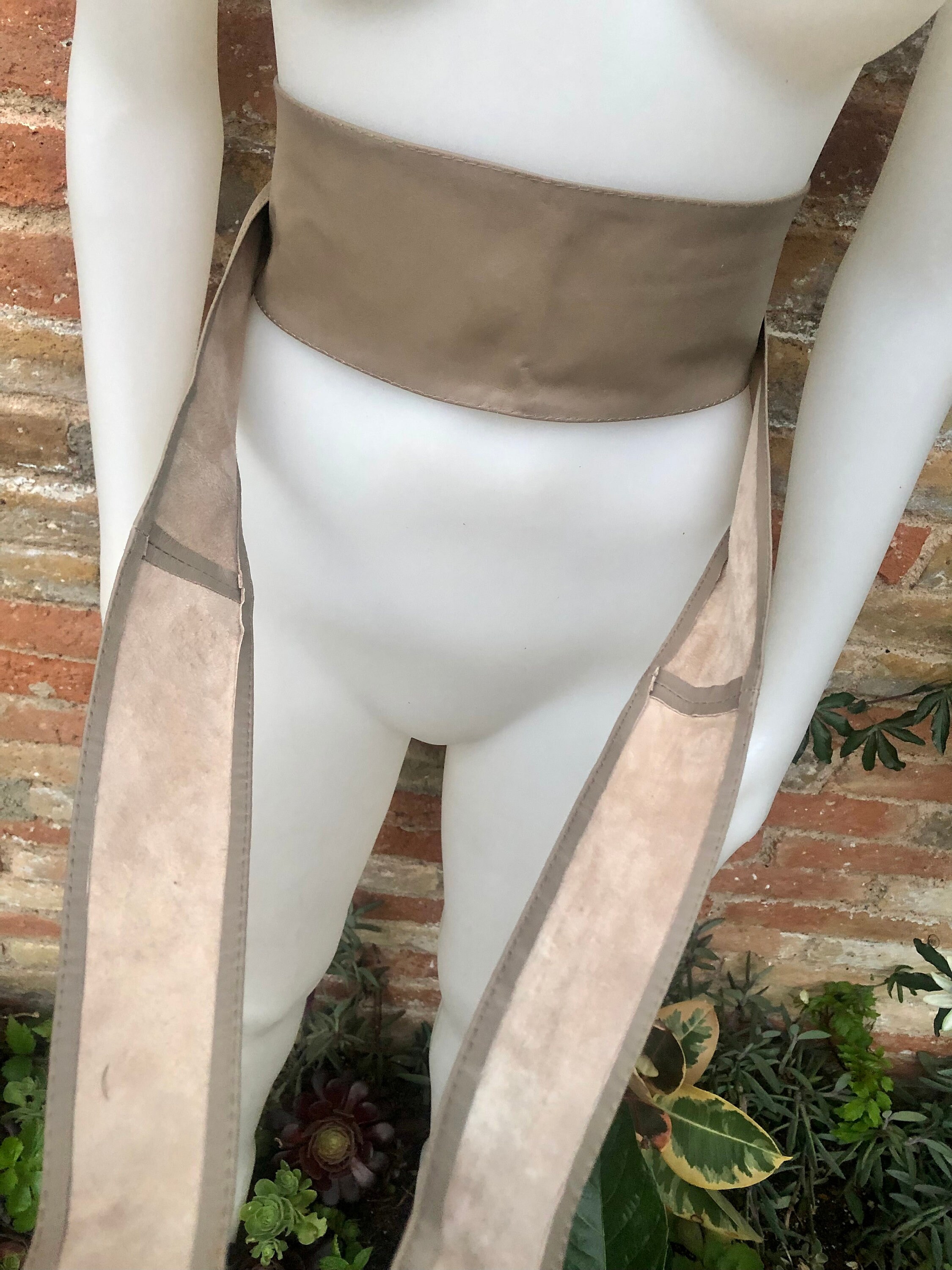 LIGHT BROWN Obi Belt. Wrap Belt in Soft Genuine Leather  display picture 1