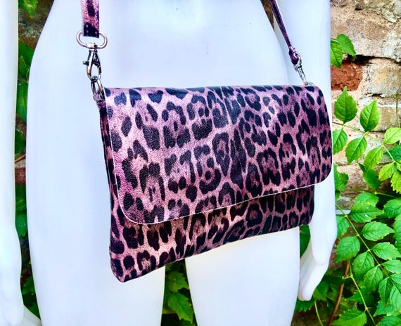 【PORTERNA】Lia Animal Pattern Shoulder Bag Leopard Purse, Animal Print Cheetah Pattern Cute Small
