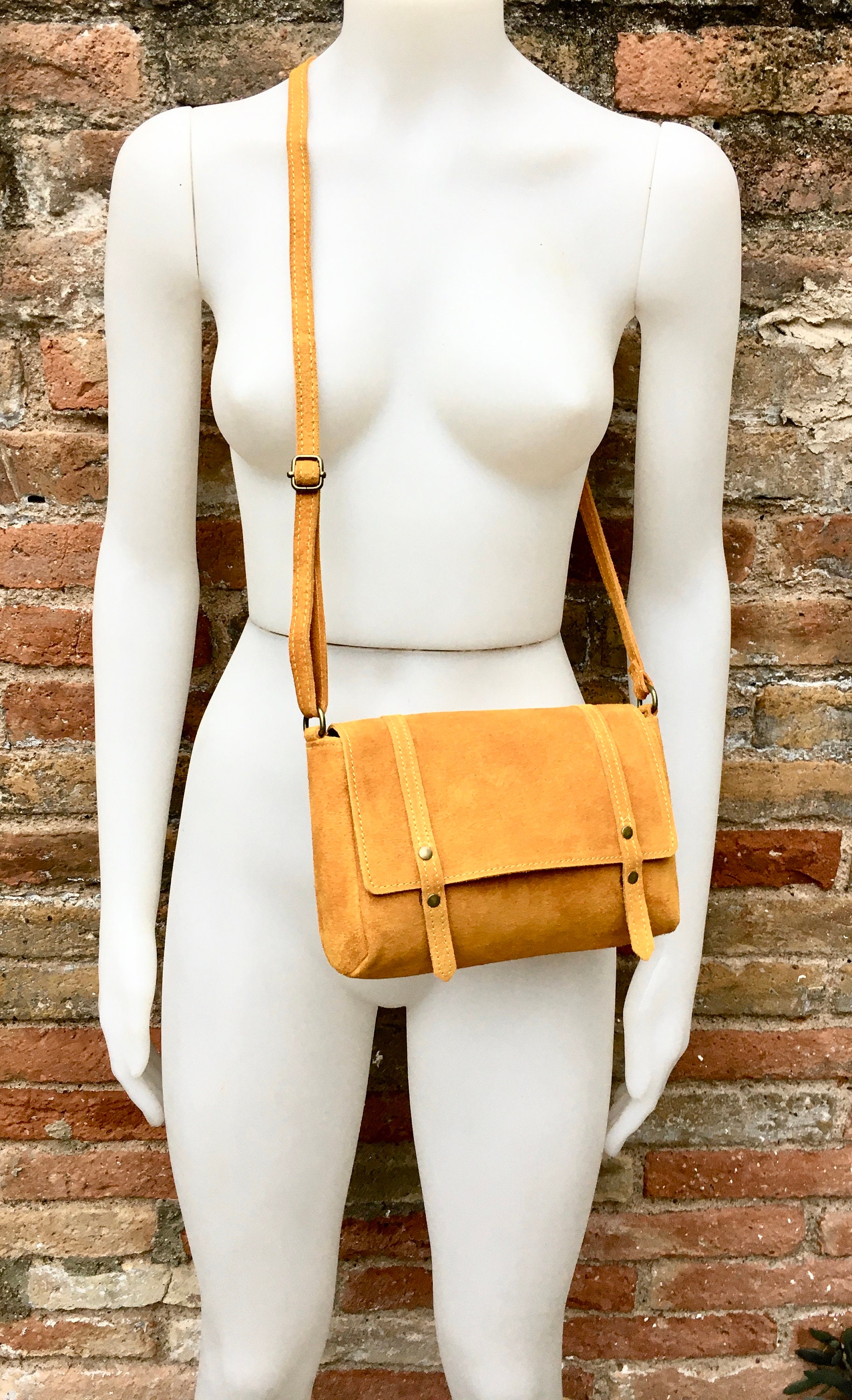 mustard yellow leather bag
