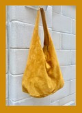 Slouch bag with ZIPPER. Tote leather bag in MUSTARD yellow. Soft natural suede, genuine leather bag.MUSTARD yellow suede bag.Hobo,laptop bag product logo