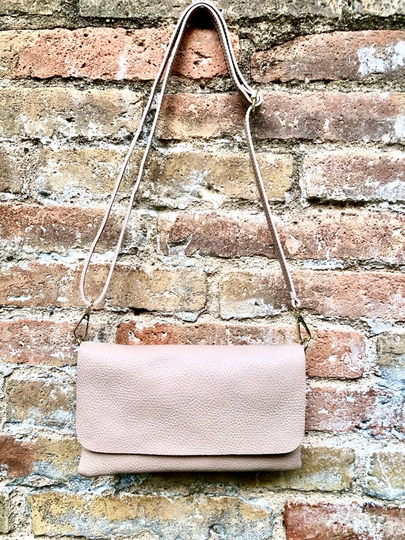 Small Light Dusty Pink Bag. Pink Crossbody Shoulder Bag in