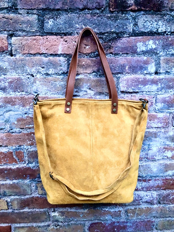 Bolso Tote Bag cuero mostaza