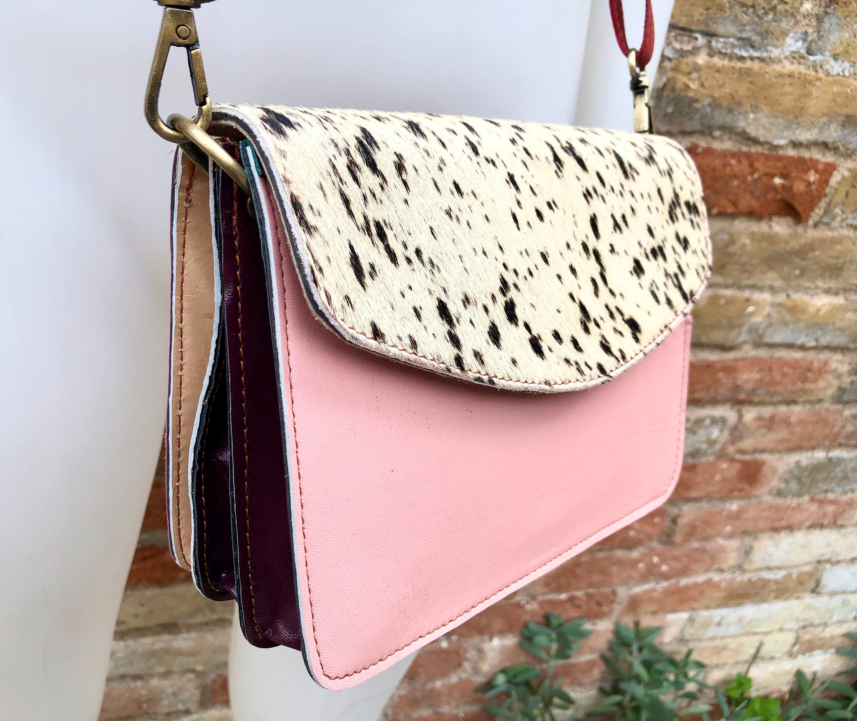 “ALL-DAY” LEATHER SMALL SHOULDER BAG Small Cross Body Bag in Genuine Leather. Enveloppe Bag With