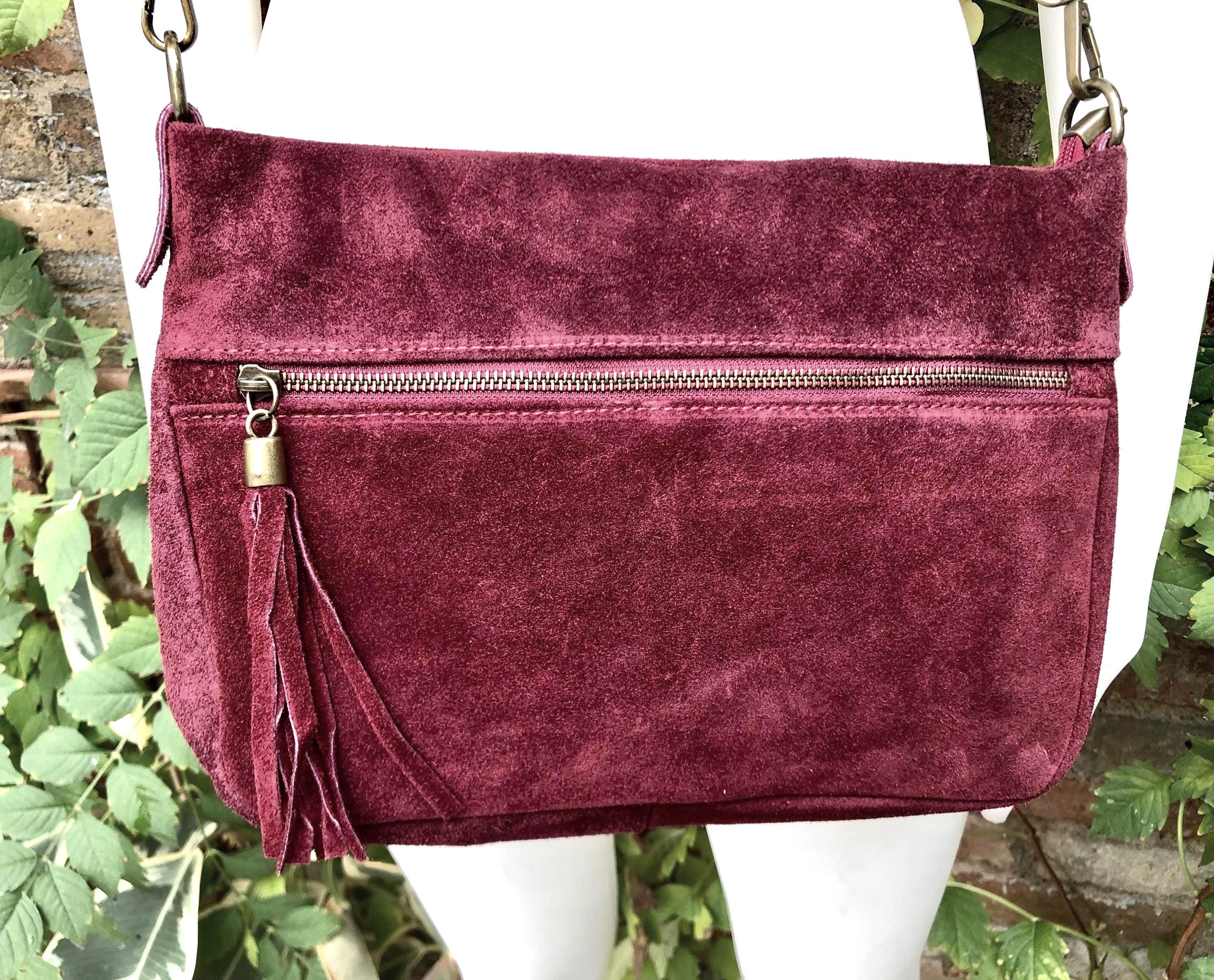 Wine Color Suede Bag Australia