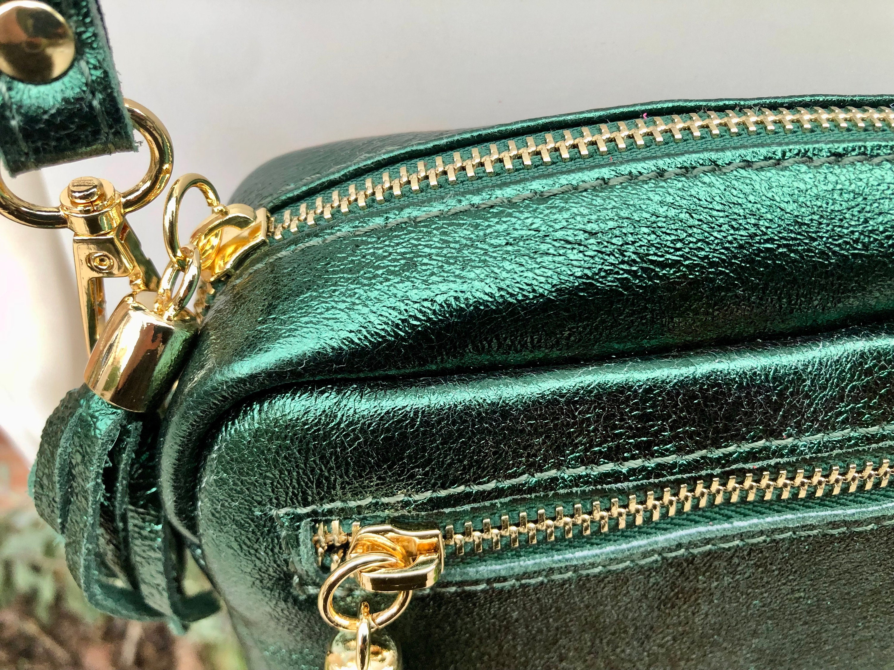 Green leather purses for sale sale