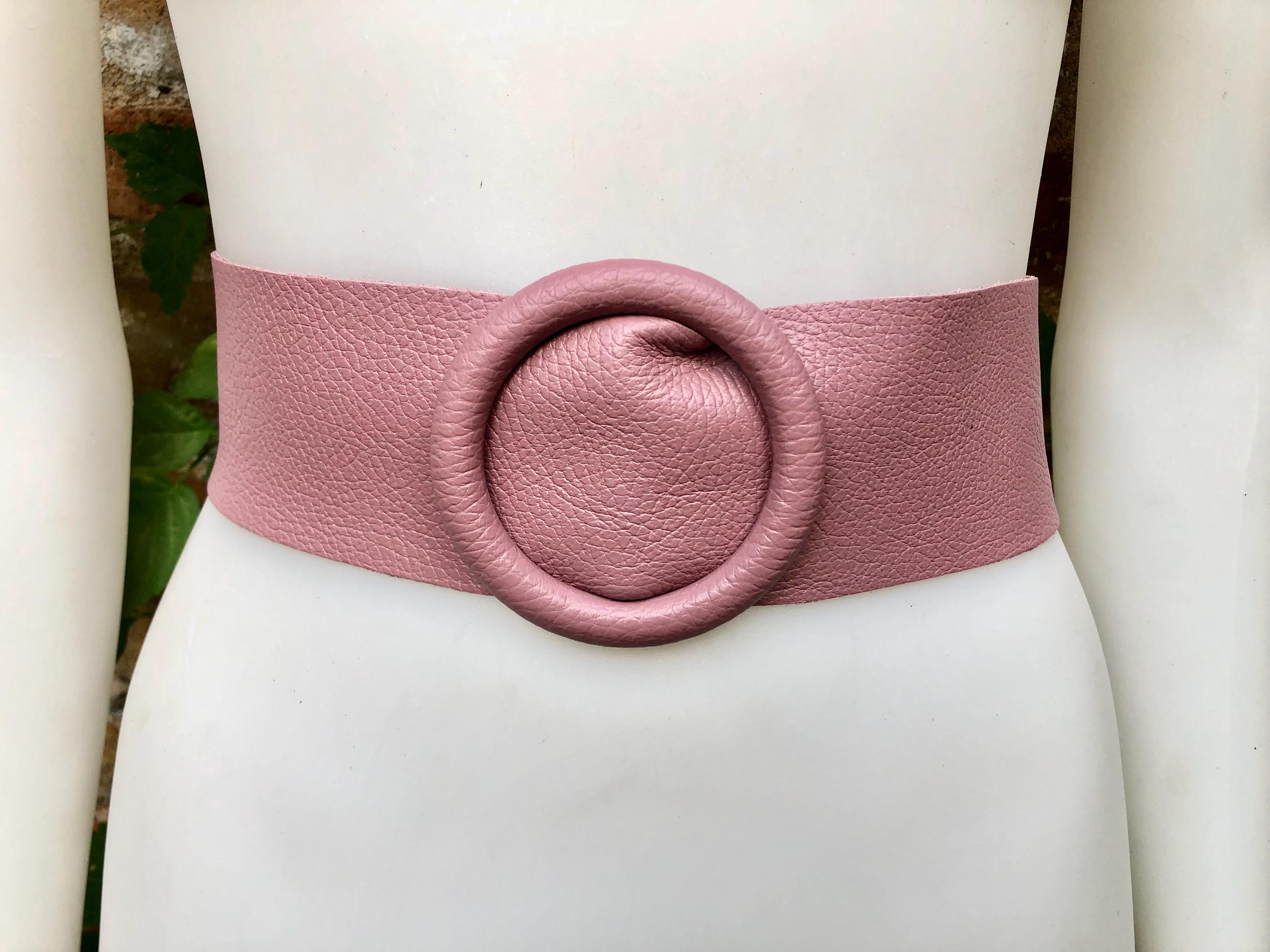 Raspberry Pink Wide Leather Belt Hippi main image 4
