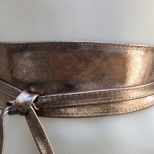 BRONZE OBI Belt in Natural Soft Leather. Waist Belt,wide Leather Belt ...