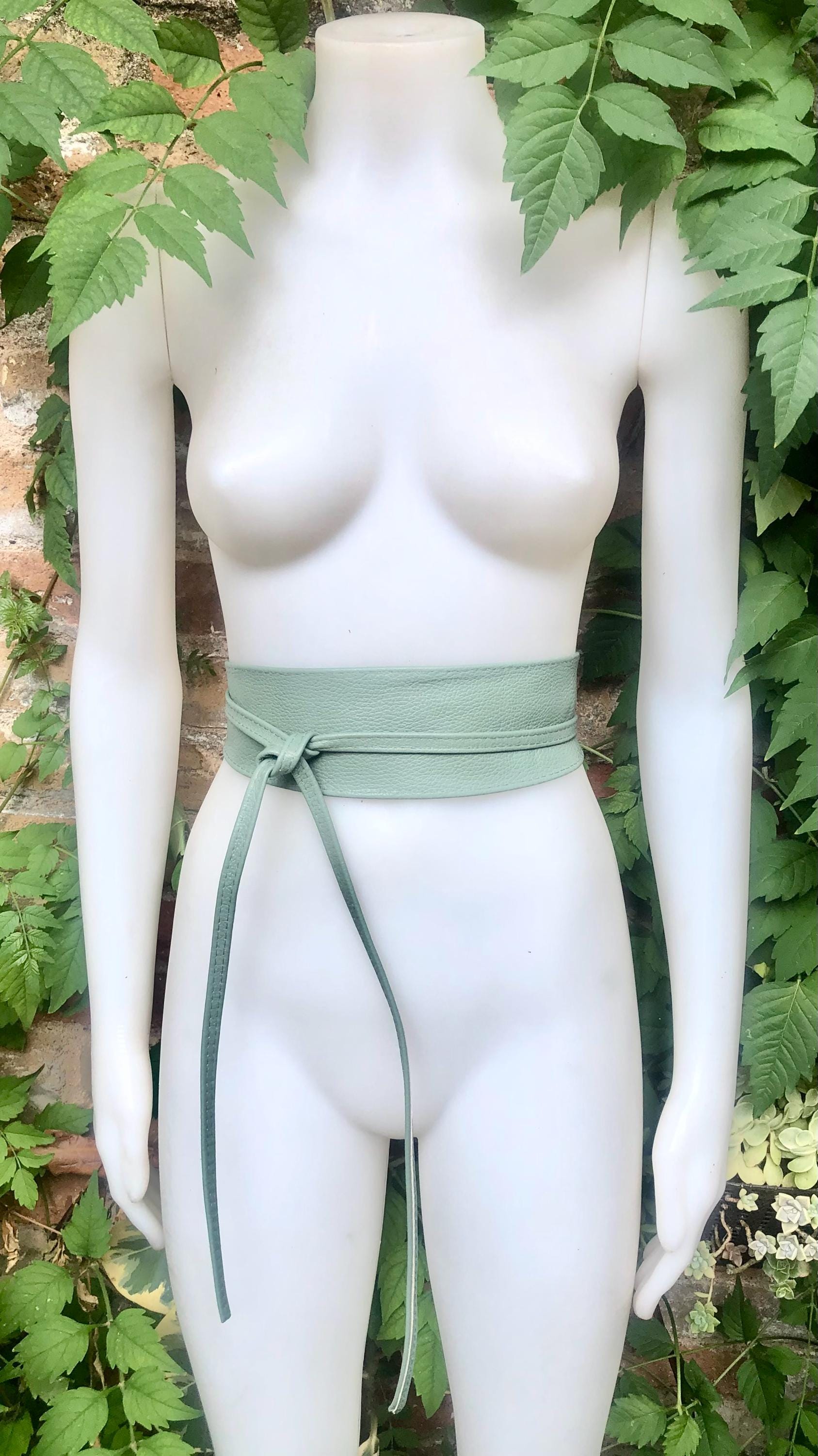 Classic mint green wrap belt Wrap Green Belt | Leather Wrap Belt | Ada Belt main image 4