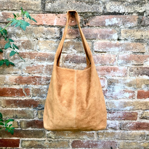 Slouch bag.Large TOTE leather bag in CAMEL brown with zipper.Genuine leather bag.Light tobacco color laptop bags. Large shopper leather bag.