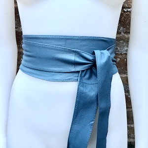 blue belt for dress Navy Blue Gold Buckle Dress Belt For Women Elegant 2.0 cm 42" / 105 cm
