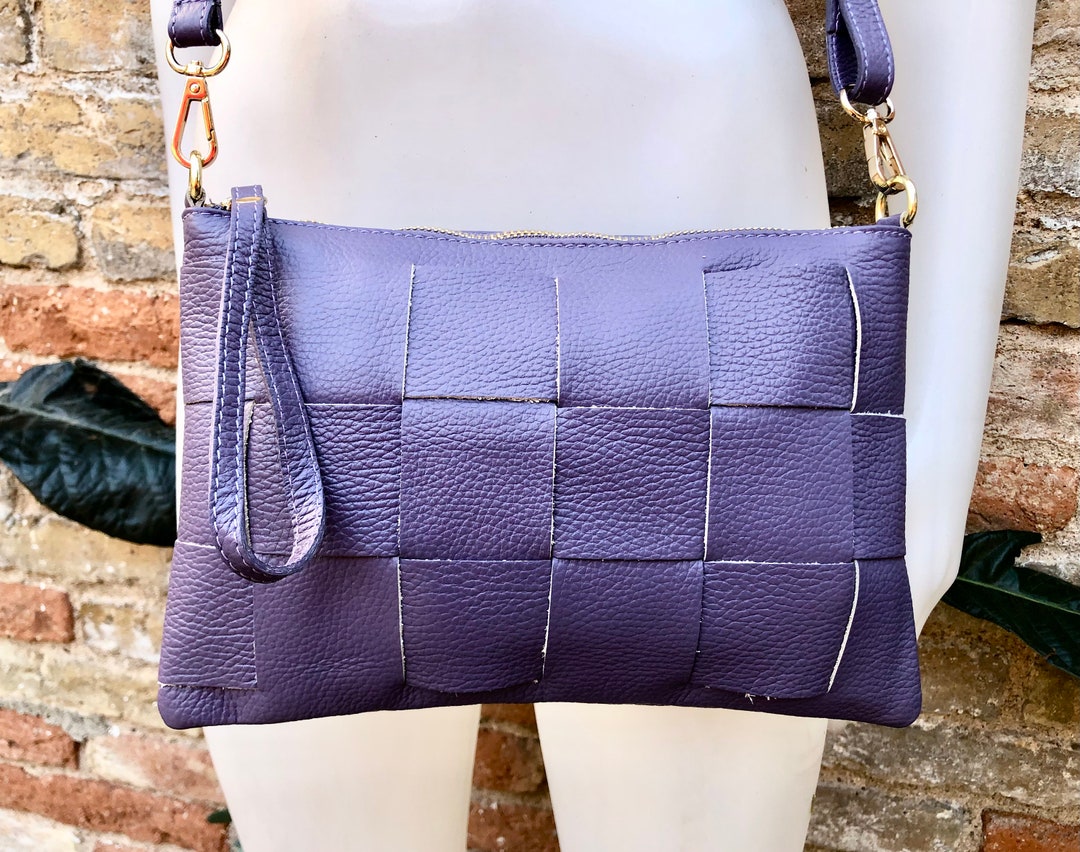 Small Leather Bag in PURPLE. GENUINE Leather Crossbody Bag. Medium Mauve Purse With Zipper and Remomable Wistlet. Lavender Color Leather Bag Etsy Ireland