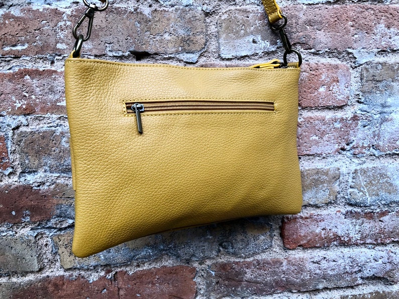 Genuine Leather Bag Mustard Yellow. Cross Body Bag Shoulder Etsy