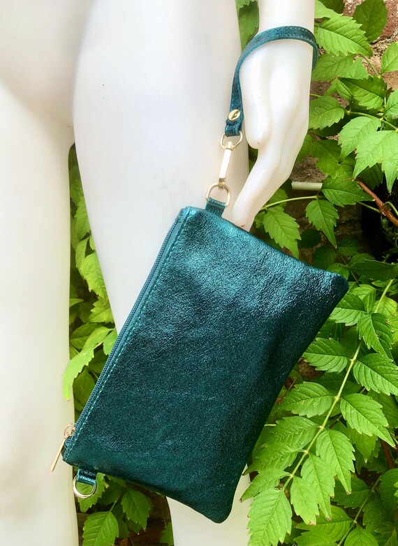 Small Leather Bag in TEAL Blue green .cross Body Shoulder Bag or Wristlet in GENUINE Leather. Teal Leather Purse With Adjustable Strap Etsy Canada
